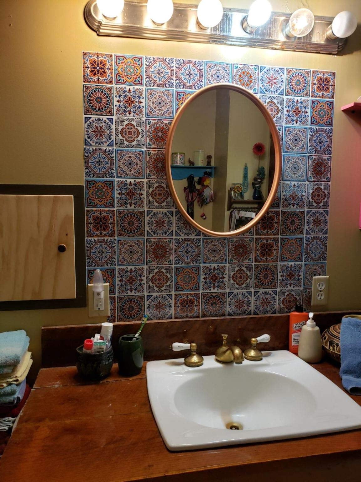 Peel And Stick Backsplash Tile Stickers  Colorful Talavera Mexican On Wall Tiles (10 Sheets)