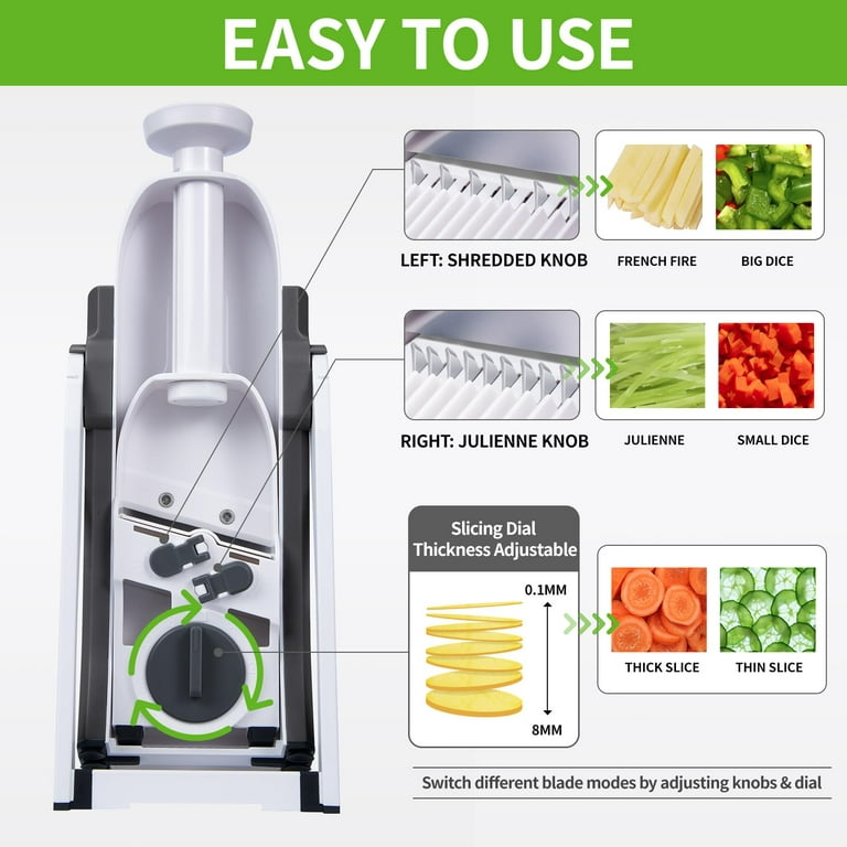 ONCE FOR ALL Mandoline Vegetable Slicer Adjustable Thickness Potato Onion  Chopper Safe Upright Dicer Fruit … (Green)### Price: 2749/= Delivery, By MM Storez