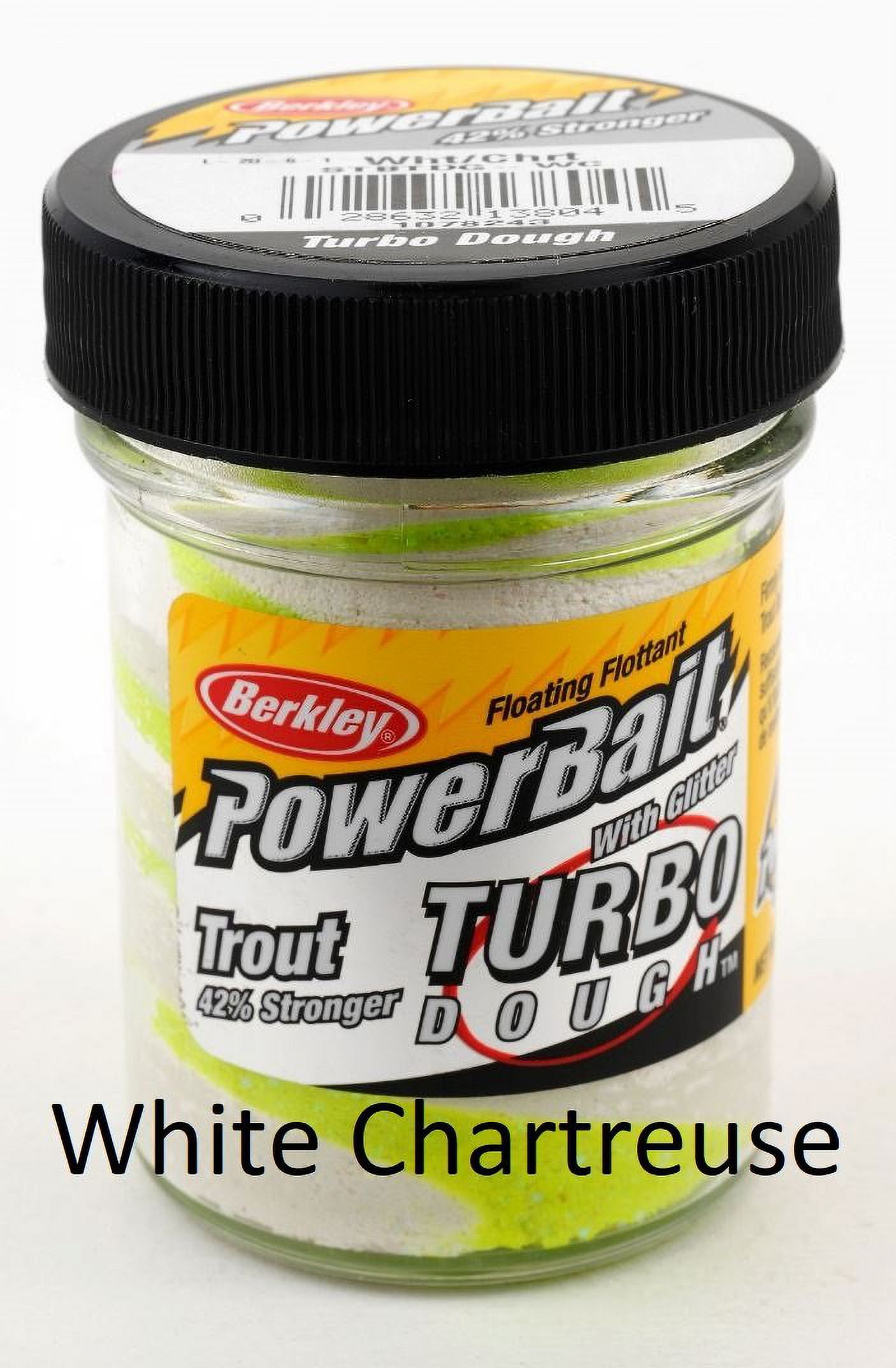 Berkley PowerBait Turbo Dough 1.75 Oz. Glitter Trout Floating Bait,  Chartreuse