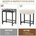 thumbnail image 5 of Rectangle Stretch Counter Height Barstool Slipcovers Rectangular Vanity Stool Cover Kitchen Counter Saddle Seat Cover 2PC Beige, 5 of 12
