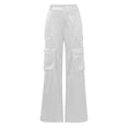 thumbnail image 4 of Women's Fashion Casual Zipper Solid Color Pocket Zipper Loose Pants 3xl Pants for Women Wide Leg plus Size Sweatpants Petite Wide Legs Pants Comfy Pants Women Womens Pull on Pants plus Size Yoga Pants, 4 of 4