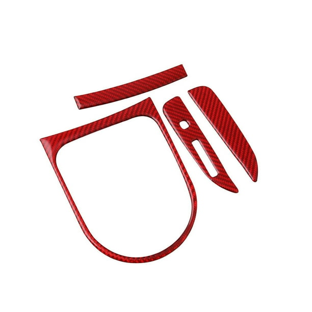 Tapa de la consola de la consola del centro de la fibra de carbono Cubierta del marco de cambios Pegatinas de ajuste de la resistencia al impacto interior Color-Fast Inner Decor 3 paquetes Yuarrent VI014332-00