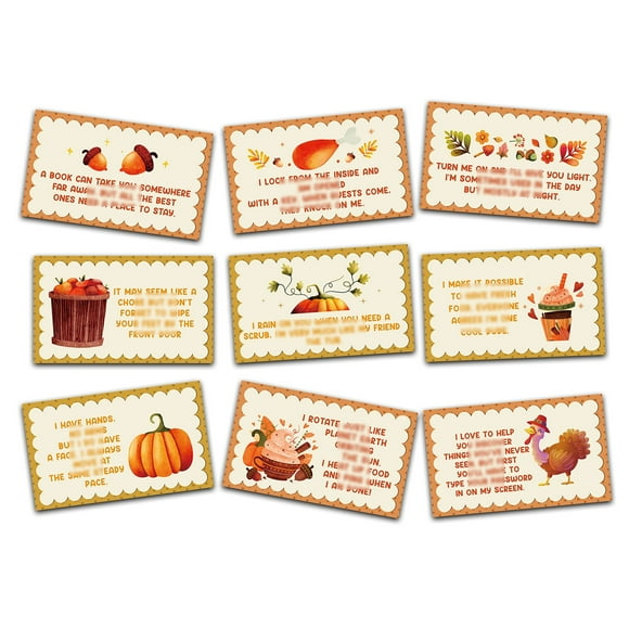 Thanksgiving Adventure Clue Pack - 14 Engaging Riddles for Indoor and Outdoor Scavenger Hunts, Perfect for Autumn Gatherings and Family Fun Activities