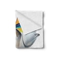thumbnail image 2 of Fish Soft Flannel Fleece Throw Blanket, Yellowfin Tuna Realistically Illustrated Shadows and Water Details on Fins, Cozy Plush for Indoor and Outdoor Use, 50" x 60", Earth Yellow Blue, by Ambesonne, 2 of 5