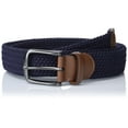 thumbnail image 1 of Cinturón elástico para hombre Perry Ellis con ribete de piel azul marino L, 1 of 1