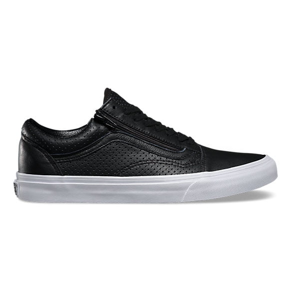 Vans Old Skool Zip Per Leather Black Men's Skate Shoes Size 9.5 الفخامة للعود