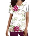 thumbnail image 2 of Kayannuo Print Nursing Uniforms Scrub for Women Short Sleeves Women Scrubs Tops Women's Fashion V-Neck Tops Working Uniform Printing With Pocket Blouse Tops, 2 of 4