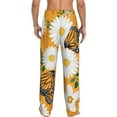 thumbnail image 6 of Cauagu White Floral and Butterflies Mens Pajama Pants Sleep & Lounge Pants,PJ Bottoms with Pockets-Small, 6 of 7