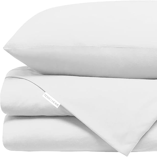TESSO HOME Juego de Sábanas Ultrasoft – Máxima Suavidad y Frescura Todo el Año (QS BLANCO)