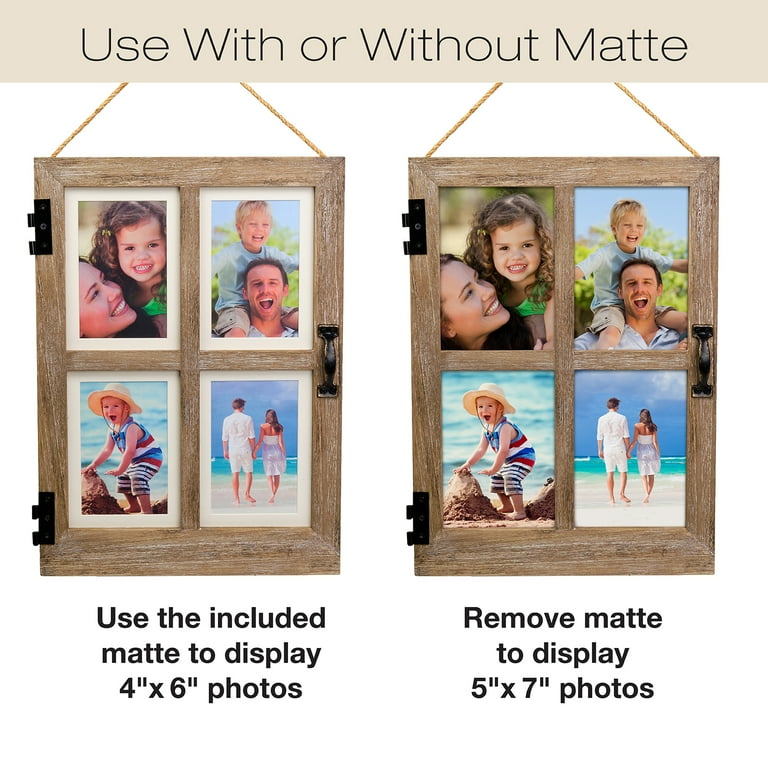 triple wood Friends frame - Holds one 5x7 and two 4x6 photos