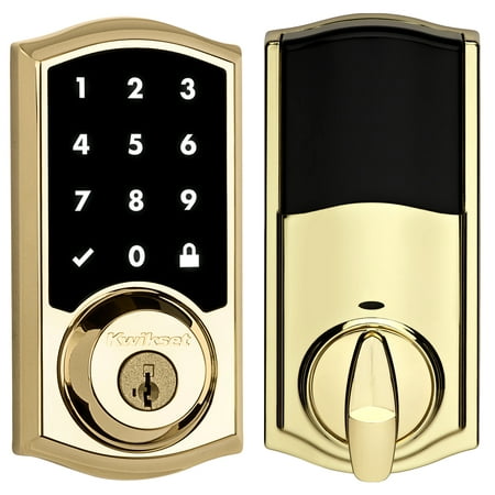Kwikset 99160-019 Smartcode 916 Touchscreen Electronic Polished Brass Deadbolt With Smart