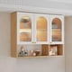 thumbnail image 1 of Alacenas para Cocina, Alacena Gabinete para Cocina 3 Puertas, Mueble Superior con Visualización en Vidrio Transparente 100x30x80CM(Claro), 1 of 8