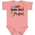 thumbnail image 3 of Inktastic Just Down Right Perfect Down Syndrome Awareness Ribbon Boys or Girls Baby Bodysuit, 3 of 5