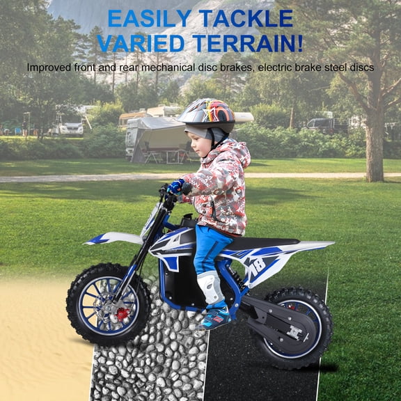 Yedigre Kids Electric Dirt Bike for Ages 8-14 – 350W, 25 MPH, 10-Mile Range, 235 lbs Load, Dual Suspension