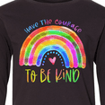 thumbnail image 4 of Inktastic Have the Courage to Be Kind Watercolor Rainbow Long Sleeve Youth T-Shirt, 4 of 5