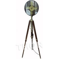 Royal Navy London Antique Victorian Indoor Standing Floor Fan Tripod Stand Home Decor