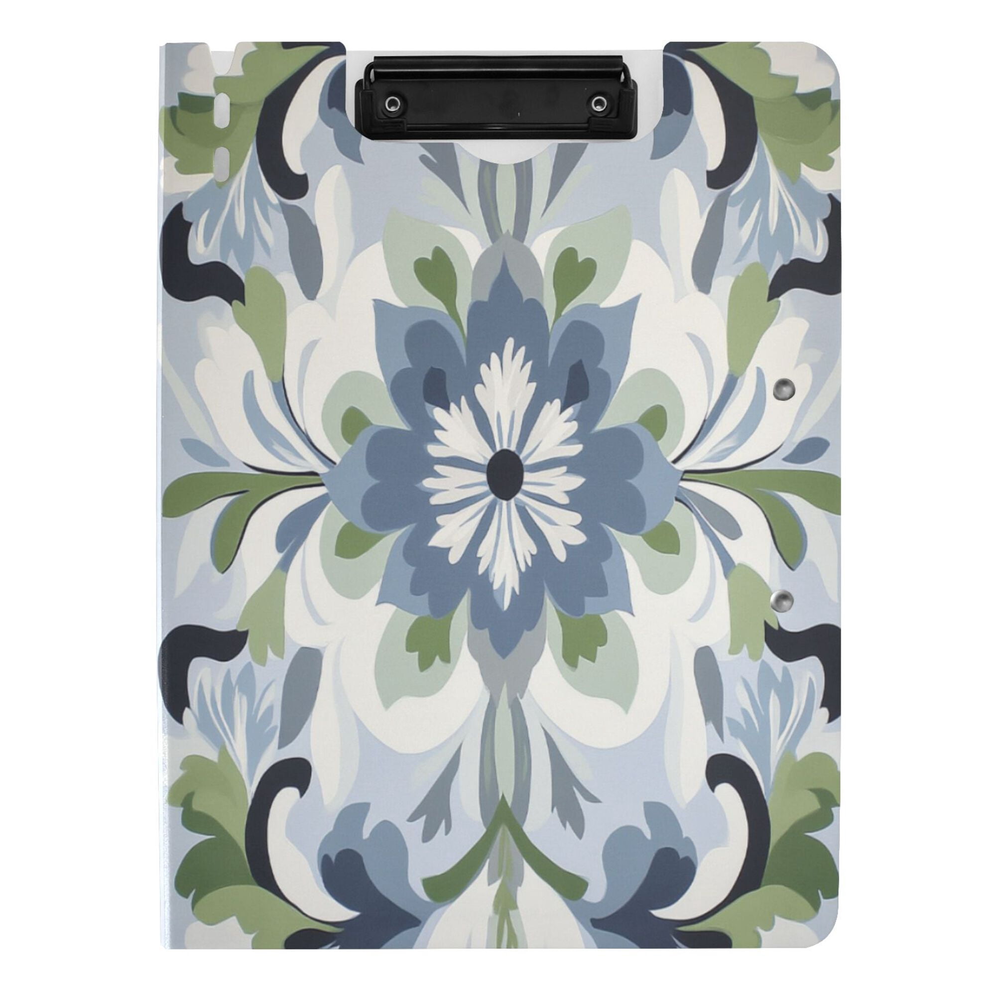 FORMRS A4 Clipboard Folder with Pen Holder Horizontal Foldable School Office Binder, Green Floral