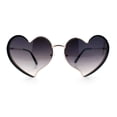 thumbnail image 5 of Womens Retro Bubbly Heart Shape Metal Rim Sunglasses Gold Black - Smoke, 5 of 8