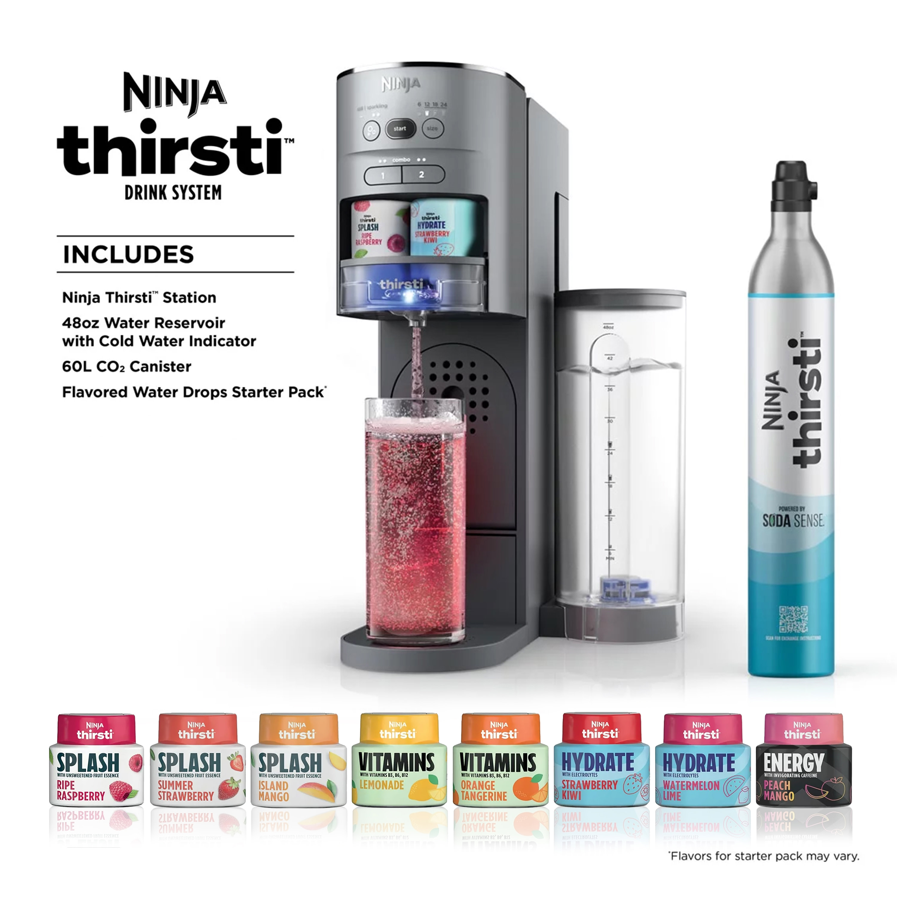 Ninja Thirsti Drink System Complete Still and Sparkling Customization ...