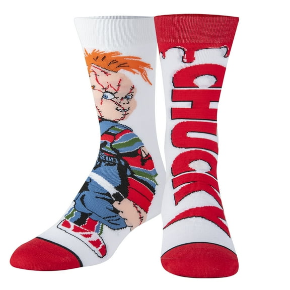 ODD SOX, Chucky Doll Child's Play, Funny Novelty Crew Socks, Horror Scary 80's