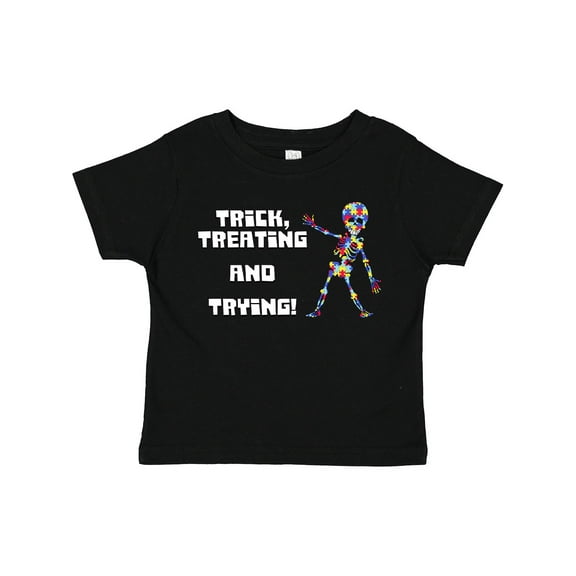 Inktastic Trick Treating and Trying Autism Awareness with Zombie Boys or Girls Toddler T-Shirt