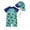 Green, variant on YunPes Toddler Baby Boy Swimsuit Print Long Sleeve Zip Up Rash Guard Bathing Suit Sun Hat Swimwear Bathing Suit Shorts with Top
