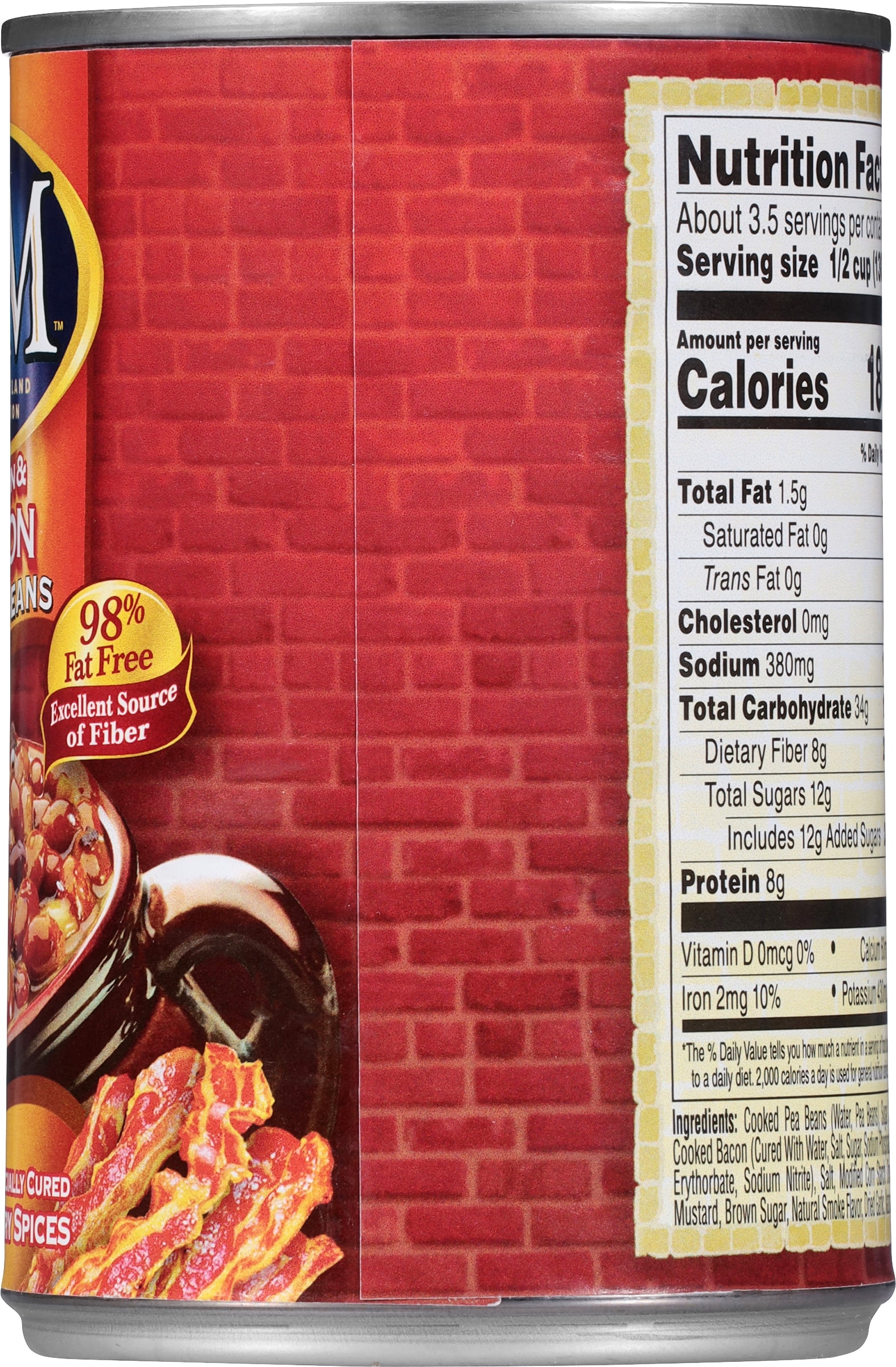 B&M Bacon & Onion Baked Beans, Shelf-Stable, 16 oz Can