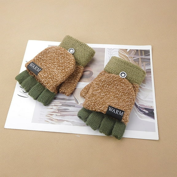 Tittly Winter Gloves Gloves for Women Winter Knitted Fingerless Gloves Mittens Warm Mitten Glove For Women And Men Knit Gloves Warm Gloves AG One Size