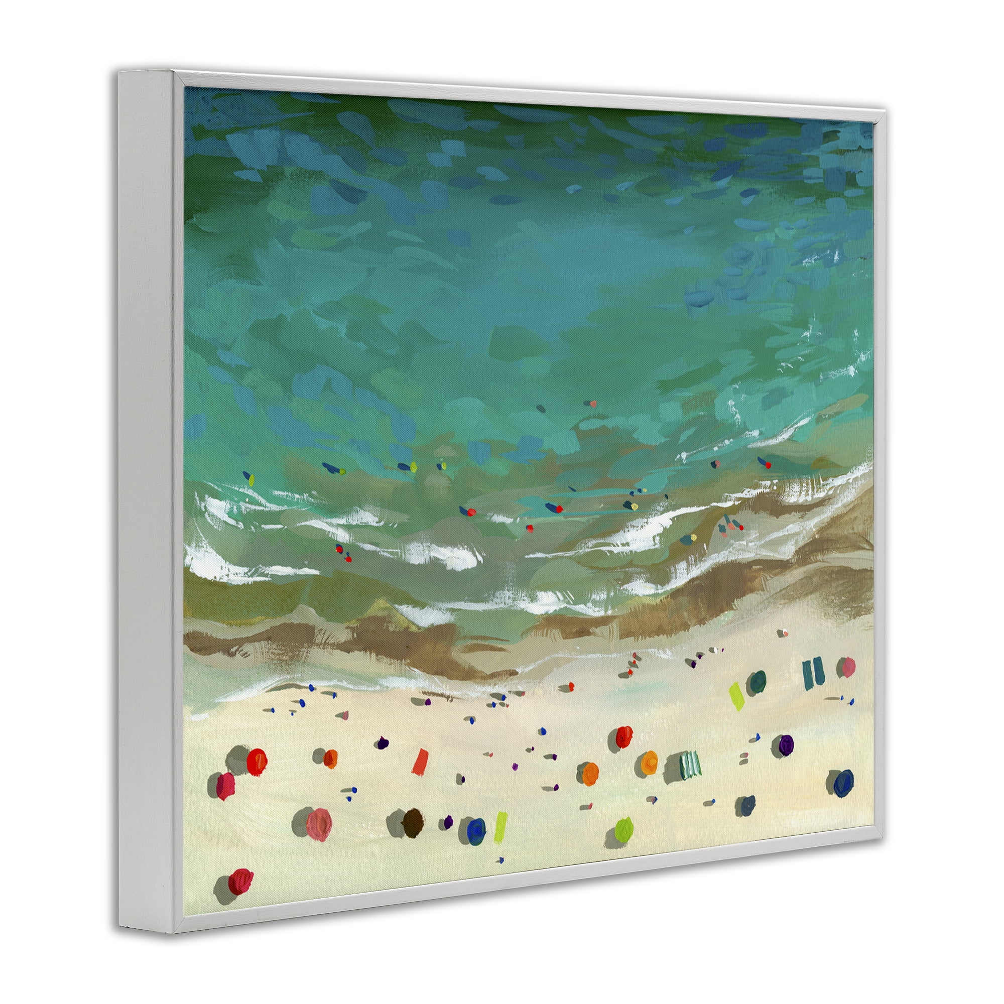 Stupell Industries Aerial Turquoise Shoreline White Framed Giclee Art, design by Brook Page