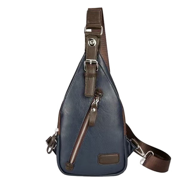 Mochila bandolera retro de piel sintética para hombre, bolso bandolera con correa de hombro ajustable para desplazamientos diarios.