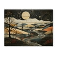 thumbnail image 3 of Designart "Blue And Gold Modern African horizon IV" Modern Print on Natural Pine Wood, 3 of 5