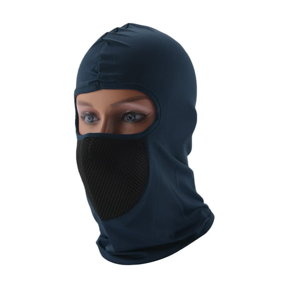 Unique Bargains Mesh Masks Face Mask Polyester Face Cover Sun Protection Breathable Navy 1 Pcs
