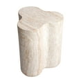 thumbnail image 3 of Clover Travertine Stone Finish Italian Design MgO Side Accent Table, 3 of 11