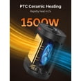 thumbnail image 3 of Calentadores de espacio de 1500 W para uso en interiores, calentador de espacio de cerámica PTC portátil, calentador de espacio pequeño con termostato, tres modos, protección contra sobrecalentamiento, 3 of 5
