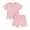 Pink, variant on Musuos Toddler Girl Summer Outfit 12M 18M 24M 3Y 4Y Pink Flower Print Short Sleeve T-Shirts and Elastoc Waist Shorts 2Pcs Clothes Set