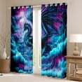 thumbnail image 2 of Castle Fairy Magical Dragon Blackout Curtains Set of 2 (52x84 Each),Animal Window Curtains, 2 of 6
