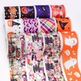 thumbnail image 2 of Cintas de satén de grogrén estampadas para Halloween, suministros de embalaje para decoración artesanal, 5 yardas 67851, 2 of 4