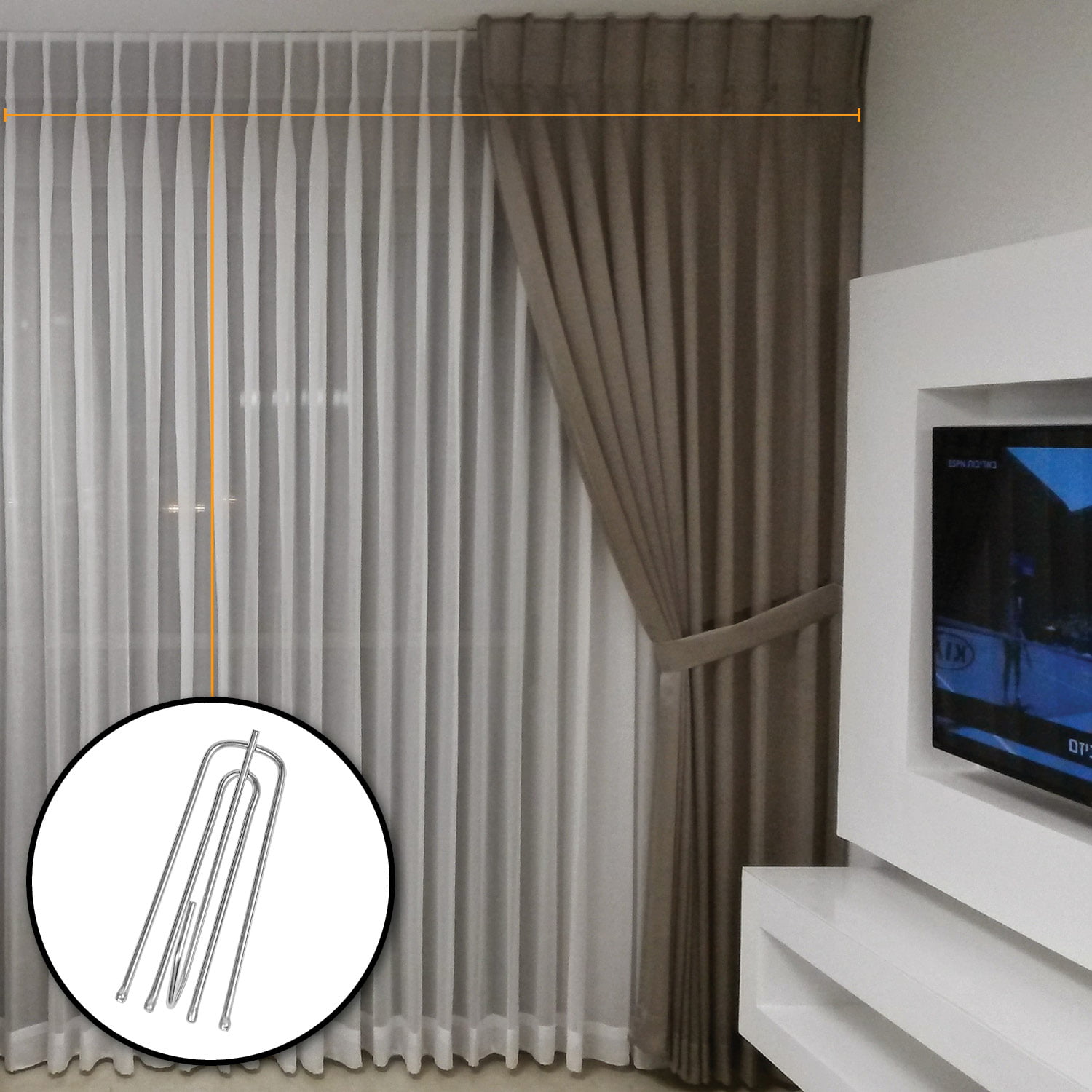 Curtain Pleat Hooks And Pin For Pleated Drapes Traverse Pleater 4 End  Curtain Hangers for Window Door Bathroom Curtain - AliExpress
