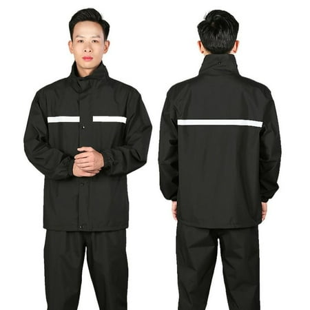 

Raincoat Set Rain Suit Waterproof Rain Suit Raincoat Set Oxford Cloth Thicken Slit Type Waterproof Rain Suit With Reflective Strip For Men Women Thickened Raincoat Set XXL