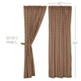 thumbnail image 4 of VHC Brands Crosswoods Plaid Cotton Primitive Curtains Rod Pocket Tie Back(s) Panel Pair, Natural Tan, 4 of 5