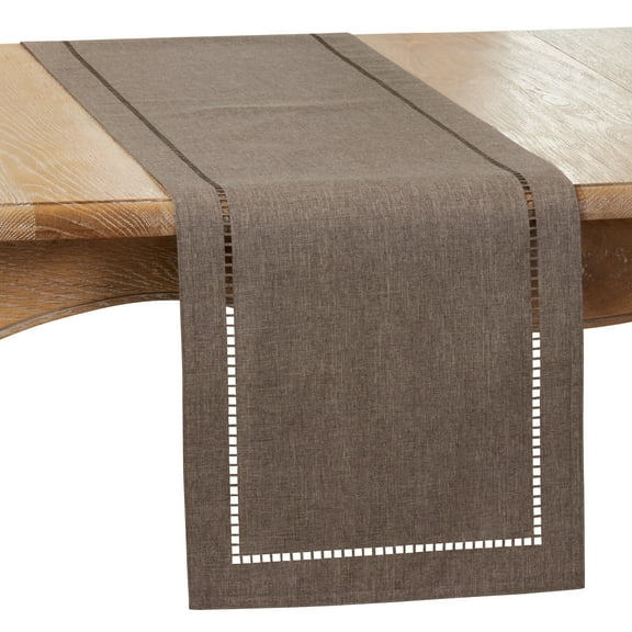 Saro Lifestyle Laser-Cut Hemstitch Table Runner