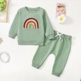 thumbnail image 2 of TOWED22 Toddler Baby Boy Fall Winter Outfits Printed Crewneck Sweatshirt Casual Pants 2Pcs Clothes Set(Blazer,0-6 M), 2 of 9