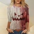 thumbnail image 2 of YDLCAFD Tunique Imprimée pour Femmes, Manches 3/4, Col Rond, Blouse T-Shirt, 2 of 5