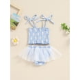 thumbnail image 5 of Niusricy Kids Baby Girls Summer Clothes 0-18M Toddler Sleeveless Camisole Vest Floral Print Cami Tops Mesh Patchwork Shorts Sets Infant Newborn Fashion Cute Princess Outfits for Party Vacation, 5 of 8