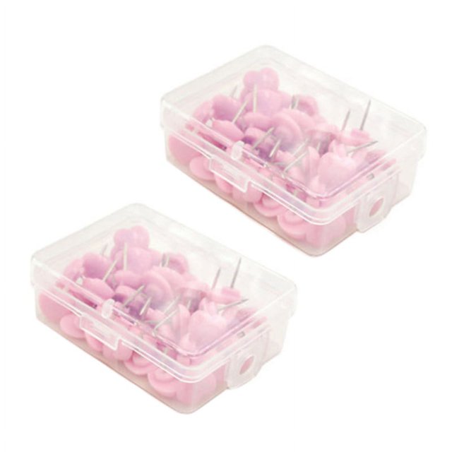 En Forma de Corazon 100 Unids Calidad de Plastico Junta de Corcho de Seguridad Color Push Pins Rosa