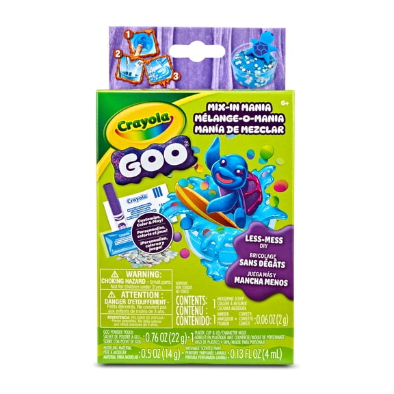 Crayola Goo Mix-In Mania Turtle Playset, Stocking Stuffers, DIY Sensory Slime Kit for Kids, Arts & Crafts, Less Mess Slime Making, Holiday and Christmas Gift for Kids, Ages 6