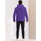 thumbnail image 4 of Sudadera con capucha con forro de felpa para hombre Sudaderas con capucha de manga larga sólida con bolsillo Púrpura S, 4 of 5