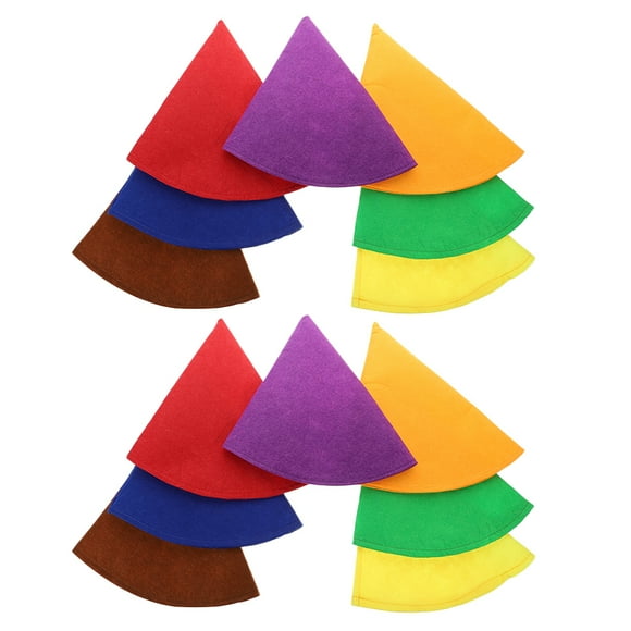 CIMAXIC christmas 14pcs Cone Hats Felt Cone Hat Halloween or Christmas Gnome Felt Hat Birthday Cone Hat Party Decorative Costume Hat Party Supplies,12.4"X11.42"X0.08"
