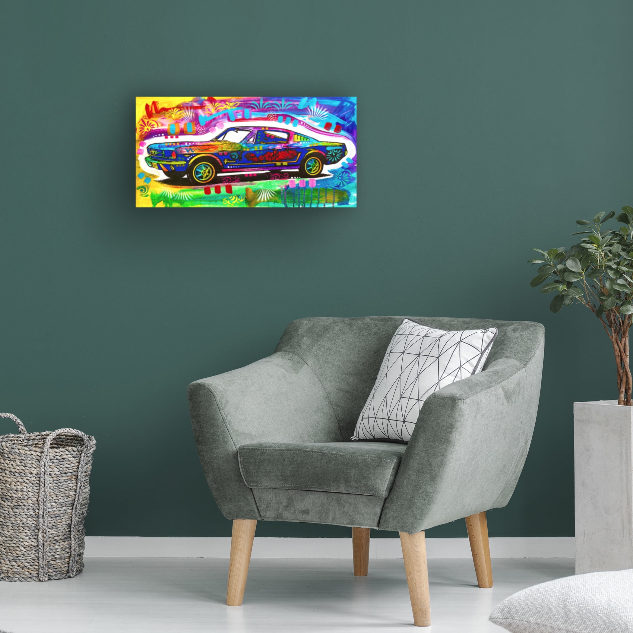 Canvas Wall Art - Dean Russo 'Mustang' Wall Art for Living Room, Bedroom, or Office Décor by Trademark Fine Art - 32 x 16 Inches