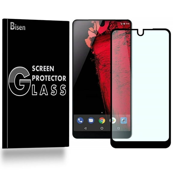 Essential Phone / Essential PH-1 [BISEN] Tempered Glass [Full Coverage] Screen Protector, Edge-To-Edge Protect, Anti-Scratch, Anti-Shock, Shatterproof, Bubble Free